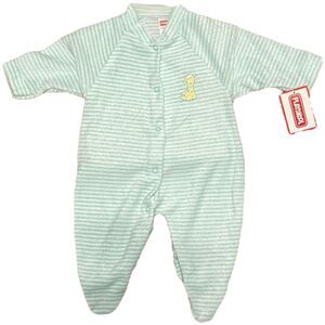 Vintage 1999 Playskool Baby Sleep N Play Green Stripes Giraffe Size 3-6 Mos NOS